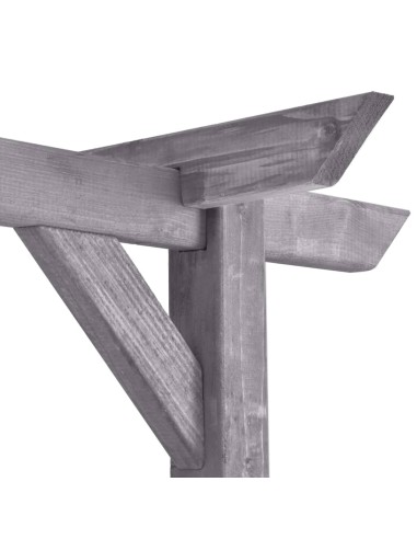Градинска пергола сива 200x40x205 см импрегнирано борово дърво