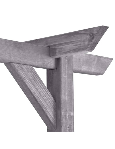 Градинска пергола сива 200x40x205 см импрегнирано борово дърво