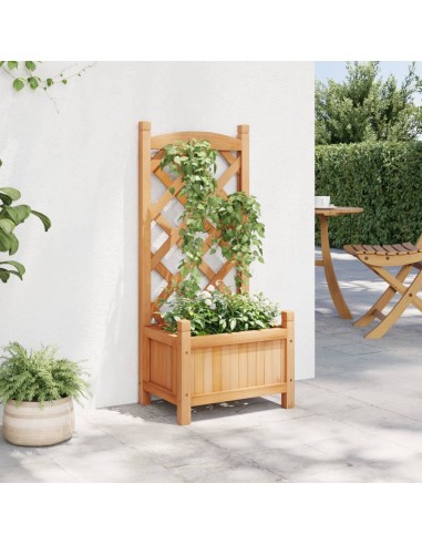 Кашпа с пергола, кафяво, масивна ела
