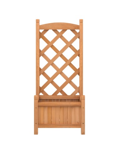 Кашпа с пергола, кафяво, масивна ела