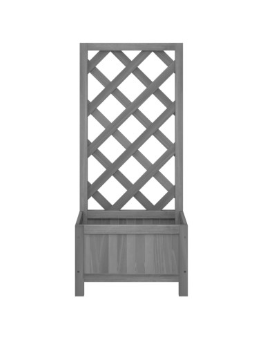 Кашпа с пергола, сиво, масивна ела