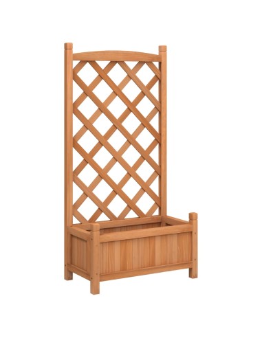 Кашпа с пергола, кафяво, масивна ела