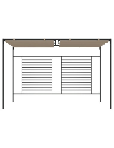 Шатра с прибиращ се покрив, 3x4x2,3 м, сива, 180 г/м²