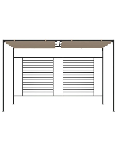 Шатра с прибиращ се покрив, 3x4x2,3 м, сива, 180 г/м²