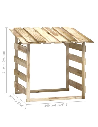 Пергола с покрив, 100x90x100 см, импрегнирано борово дърво