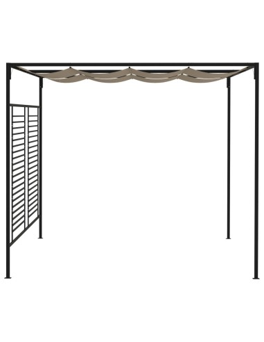 Шатра с прибиращ се покрив, 3x4x2,3 м, сива, 180 г/м²