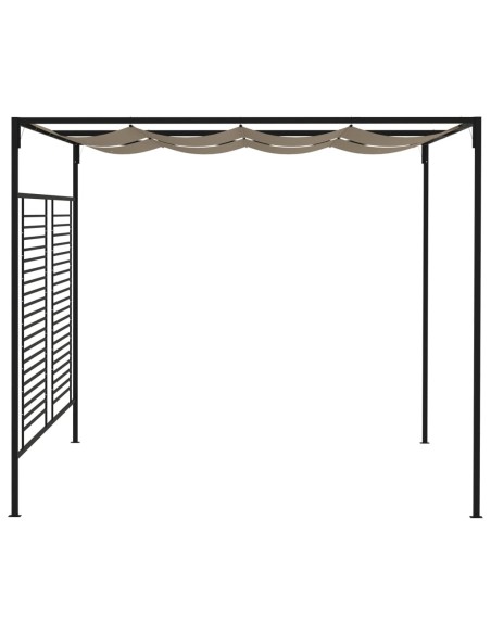 Шатра с прибиращ се покрив, 3x4x2,3 м, сива, 180 г/м²