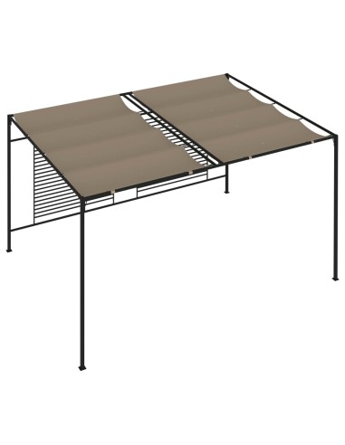 Шатра с прибиращ се покрив, 3x4x2,3 м, сива, 180 г/м²