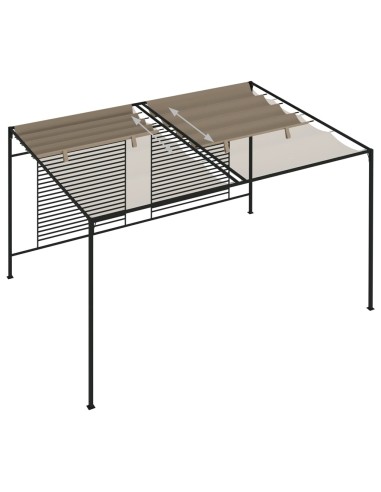 Шатра с прибиращ се покрив, 3x4x2,3 м, сива, 180 г/м²