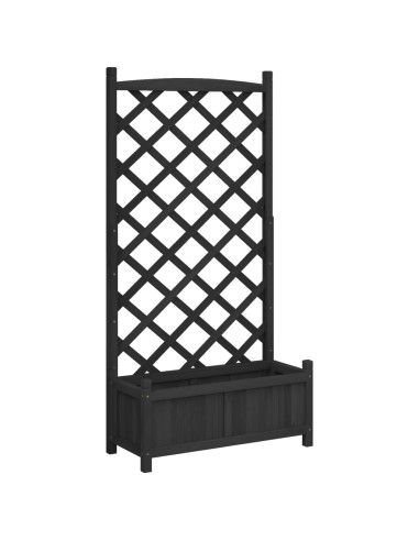 Кашпа с пергола, черно, масивна ела