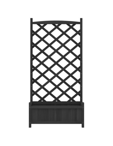 Кашпа с пергола, черно, масивна ела