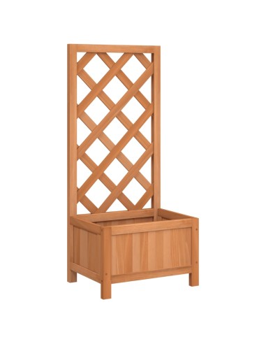 Кашпа с пергола, кафяво, масивна ела