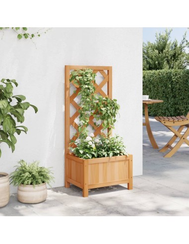 Кашпа с пергола, кафяво, масивна ела