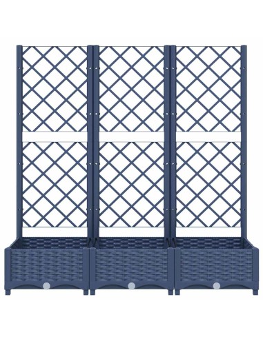 Градински сандък с пергола, синьо сив, 120x40x121,5 см, PP