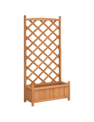 Кашпа с пергола, кафяво, масивна ела