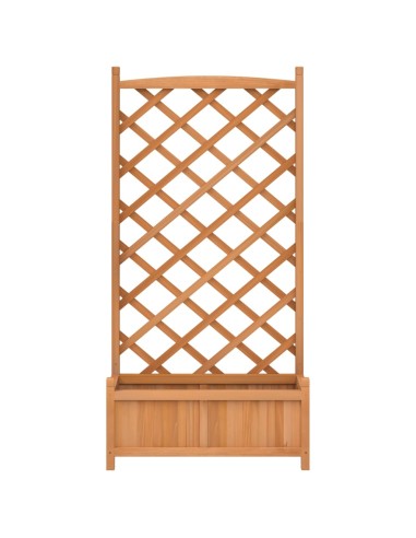 Кашпа с пергола, кафяво, масивна ела