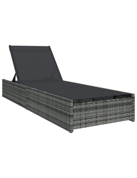 Шезлонг Сиво 60x200x27 см Полирата