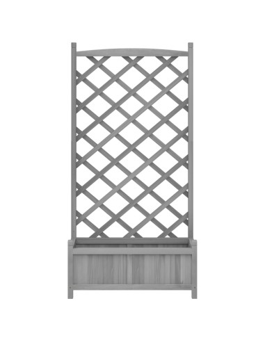 Кашпа с пергола, сиво, масивна ела