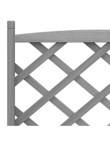 Кашпа с пергола, сиво, масивна ела