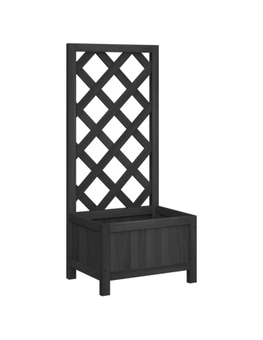 Кашпа с пергола, черно, масивна ела