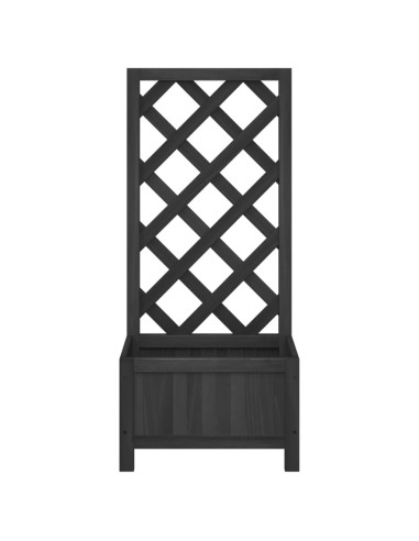 Кашпа с пергола, черно, масивна ела