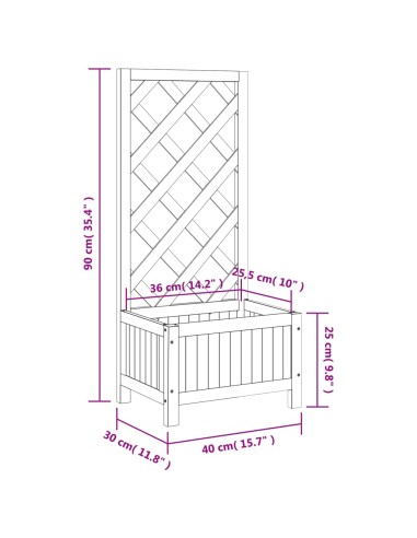 Кашпа с пергола, черно, масивна ела