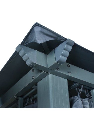 Шатра със завеси/LED светещи стрингове 4x3 м антрацит алуминий
