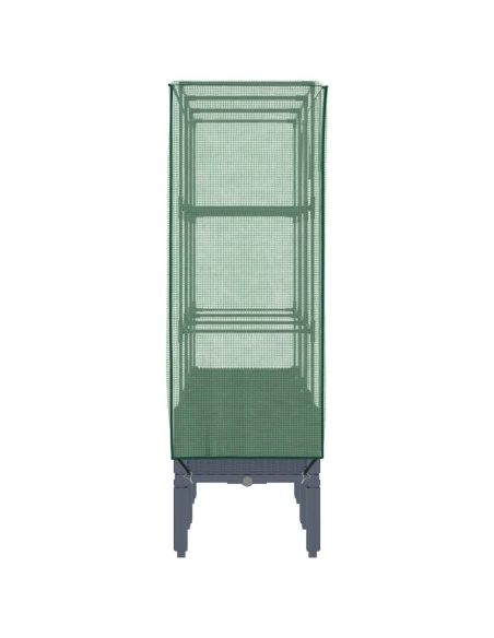 Повдигнато легло с оранжерия калъф, ратанов вид, 120x40x140 см