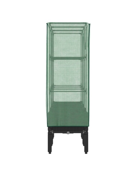 Повдигнато легло с оранжерия калъф, ратанов вид, 120x40x140 см