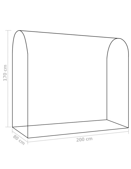 Оранжерия с врата с цип 200x80x170 см - VL46916