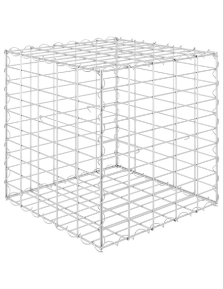 Кубичен габион повдигната леха, стоманена тел, 50x50x50 cм
