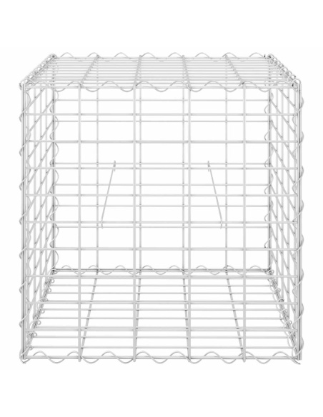 Кубичен габион повдигната леха, стоманена тел, 50x50x50 cм