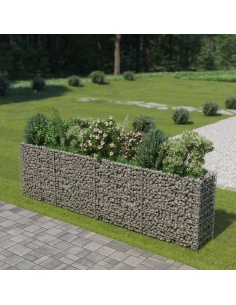 Габион повдигната леха, поцинкована стомана, 360x50x100 cм