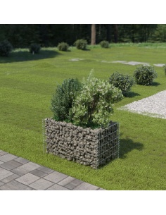 Габион повдигната леха, поцинкована стомана, 90x50x50 cм