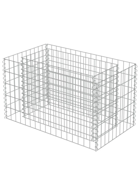 Габион повдигната леха, поцинкована стомана, 90x50x50 cм