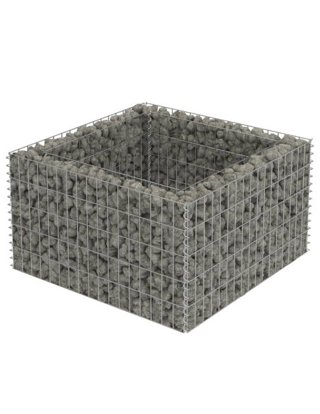 Габион повдигната леха, поцинкована стомана, 90x90x50 cм