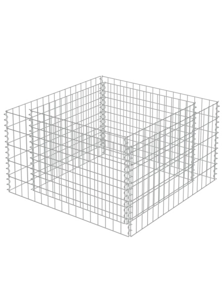 Габион повдигната леха, поцинкована стомана, 90x90x50 cм