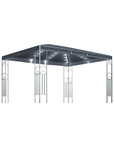 Шатра с LED светещи стрингове, 400x300 см, антрацит, алуминий