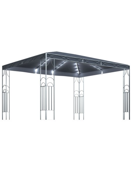 Шатра с LED светещи стрингове, 400x300 см, антрацит, алуминий