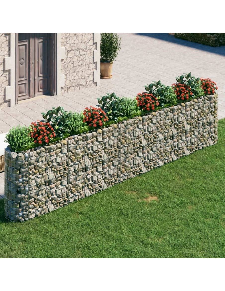 Габион повдигната леха, поцинковано желязо, 470x50x100 cм