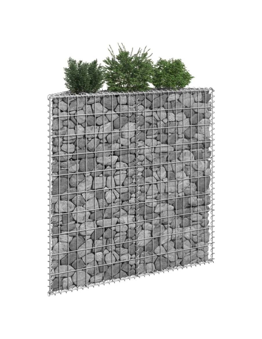Габион повдигната леха трапец поцинкована стомана 100x20x100 см