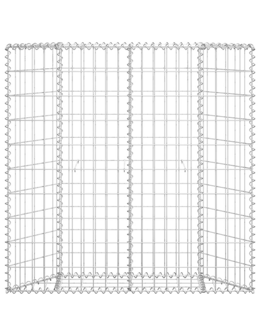 Габион повдигната леха трапец поцинкована стомана 100x20x100 см