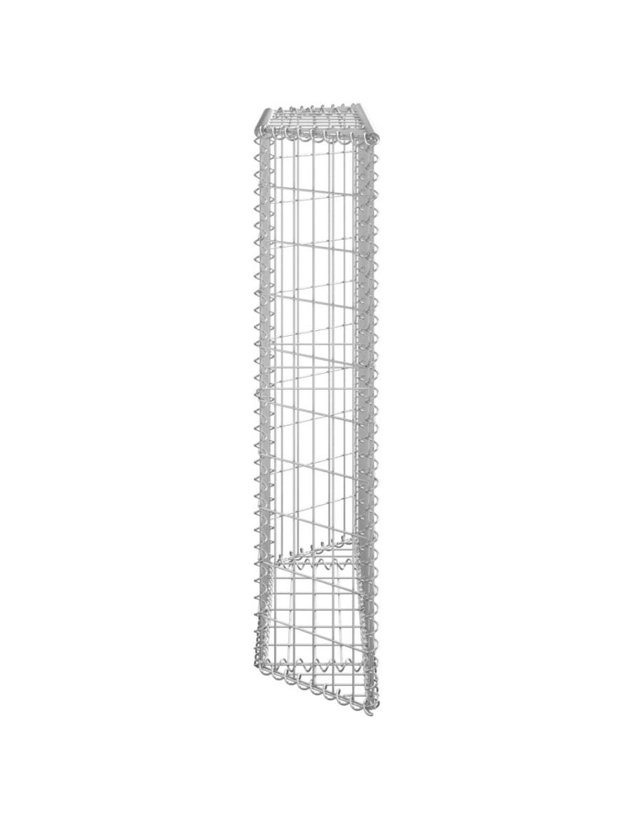 Габион повдигната леха трапец поцинкована стомана 100x20x100 см