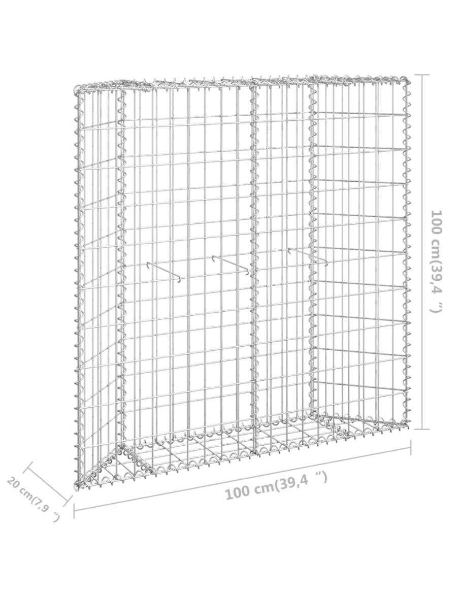 Габион повдигната леха трапец поцинкована стомана 100x20x100 см