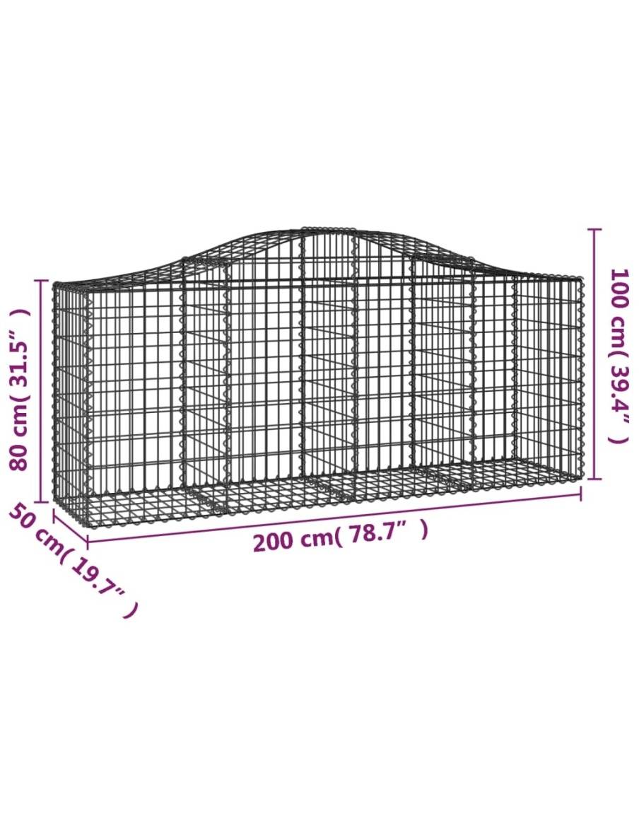 Дъговидна габионна кошница 200x50x80/100 см поцинковано желязо