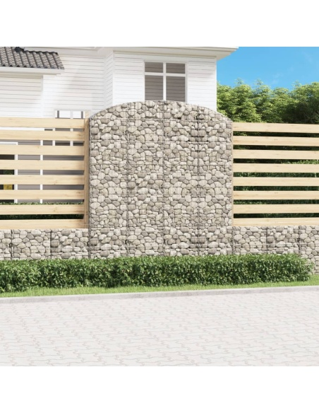 Дъговидна габионна кошница 200x30x220/240 см поцинковано желязо