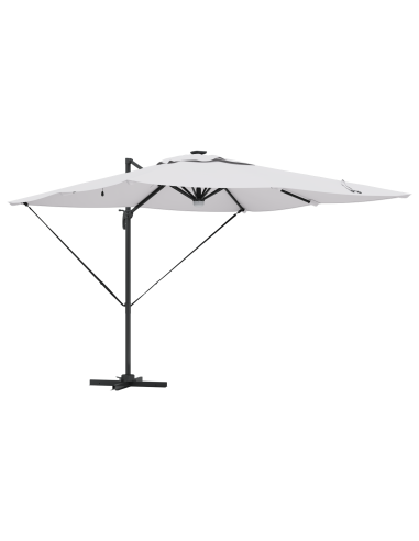 Кантилевер Roma чадър с LED Пясък 286x285x270 см Алуминий
