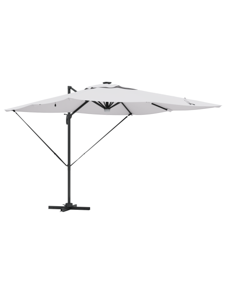 Кантилевер Roma чадър с LED Пясък 286x285x270 см Алуминий