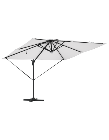 Кантилевер Roma чадър с LED Пясък 286x285x270 см Алуминий