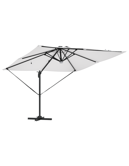 Кантилевер Roma чадър с LED Пясък 286x285x270 см Алуминий
